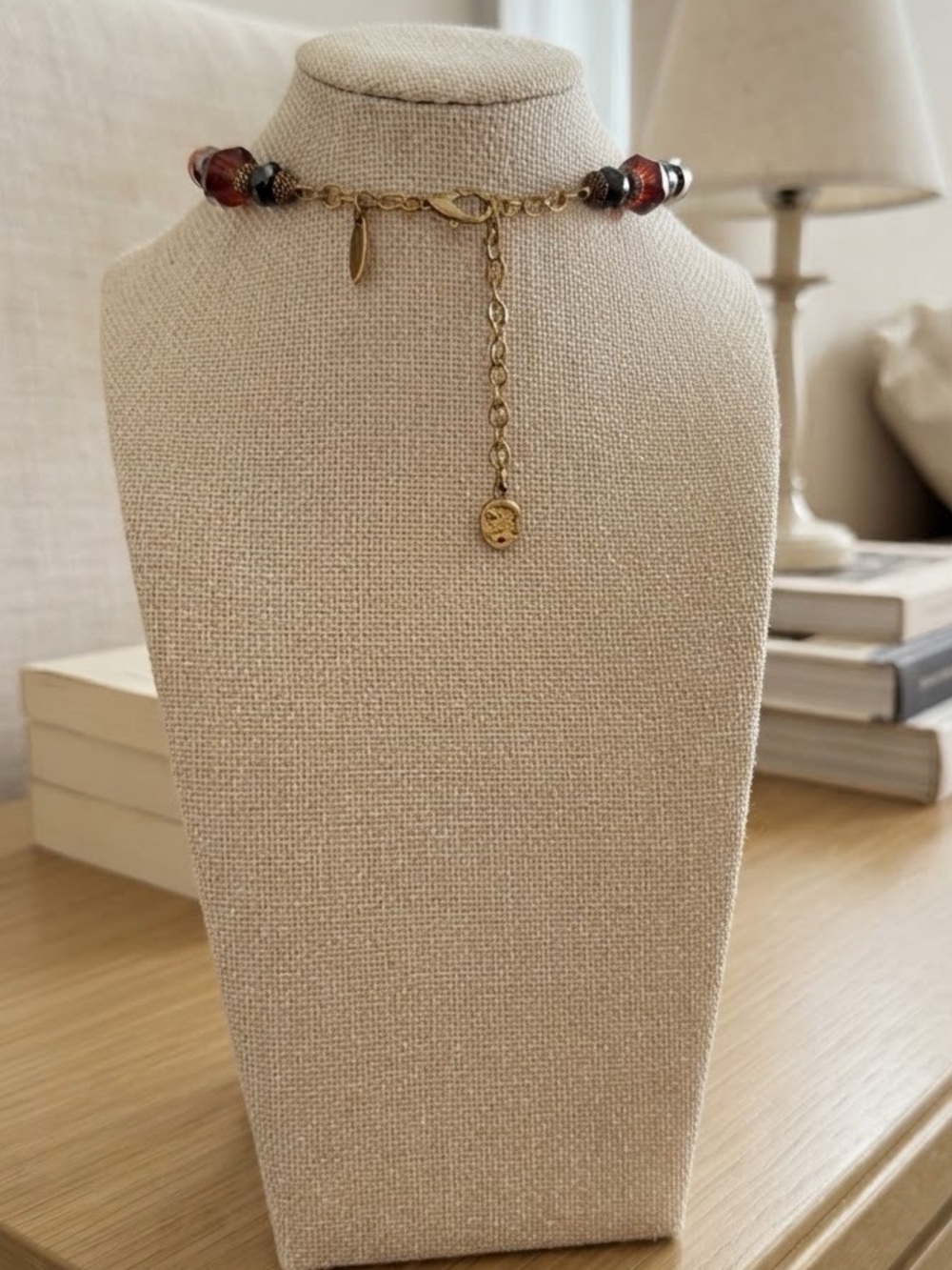 Handcrafted Multicolor Beaded Necklace with Gold Fish Pendant - Picture 4 of 4